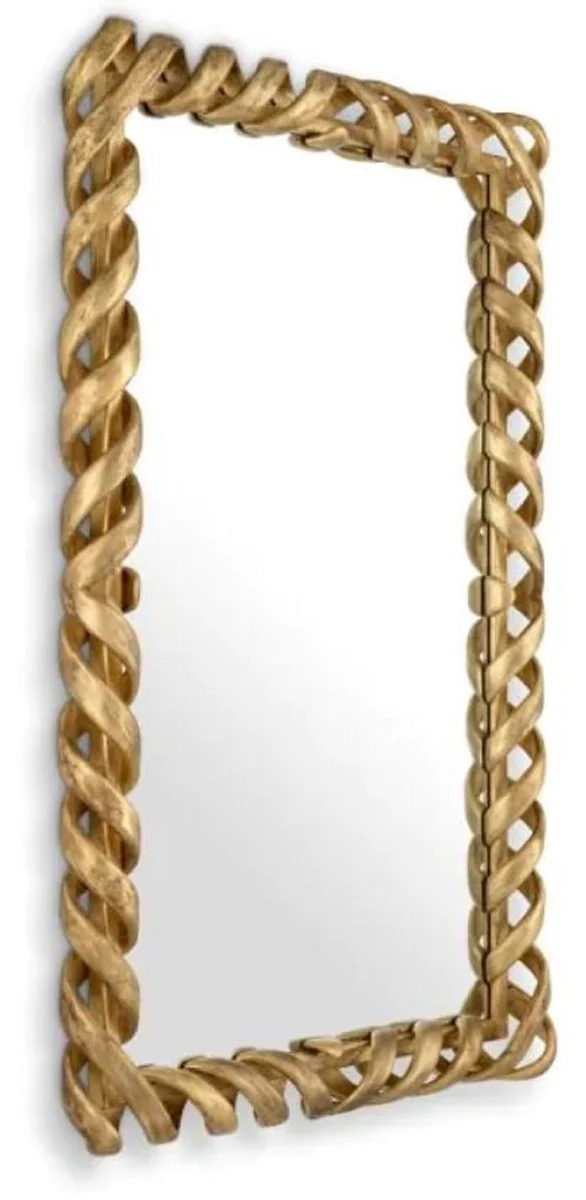 Luxus Mahagoni Spiegel Antik Gold H. 141 cm