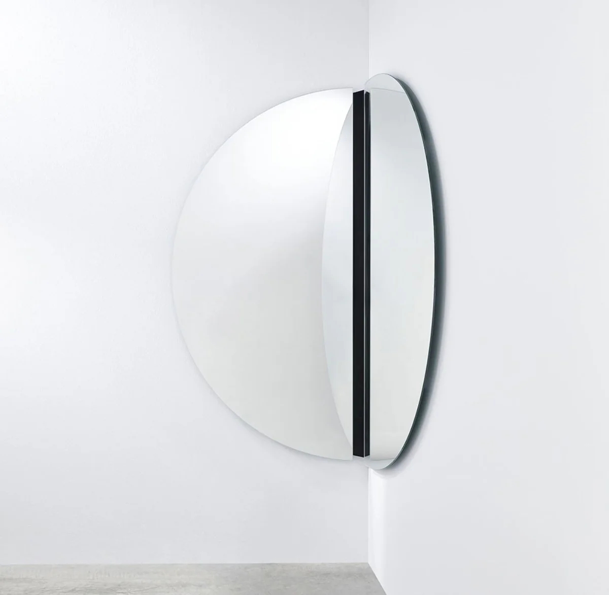 Luxury corner mirror black 150 x 3.5 x H. 150 cm - corner wall mirror - hotel mirror - boutique mirror - luxury quality