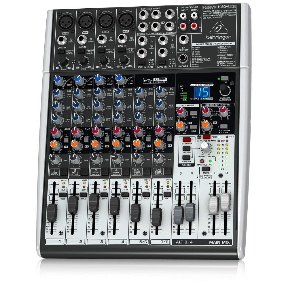 Behringer Xenyx X1204USB Premium 12-Input 2/2-Bus Mixer mit USB/Audio Interface