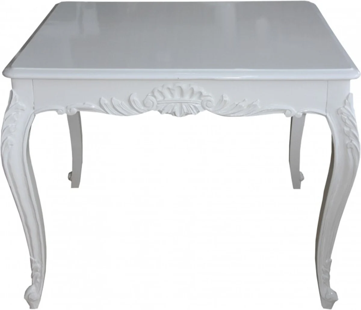 Baroque dining table white 100 cm x 90 cm dining room table