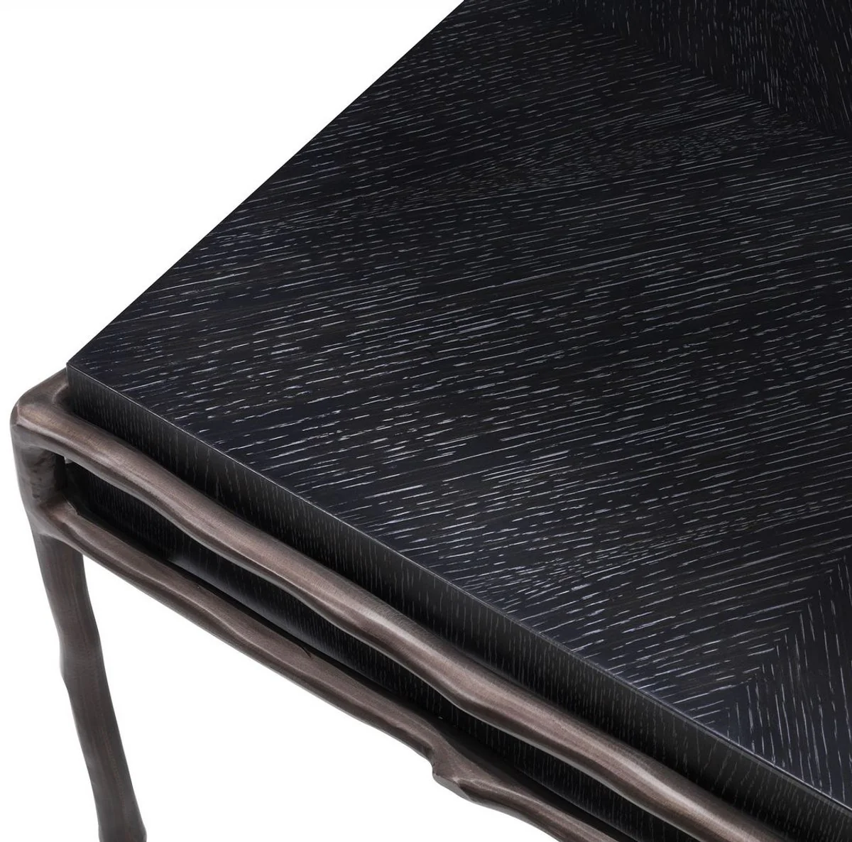 Luxury side table anthracite gray / bronze 65 x 65 x H. 38.5 cm - living room furniture - hotel furniture - luxury collection