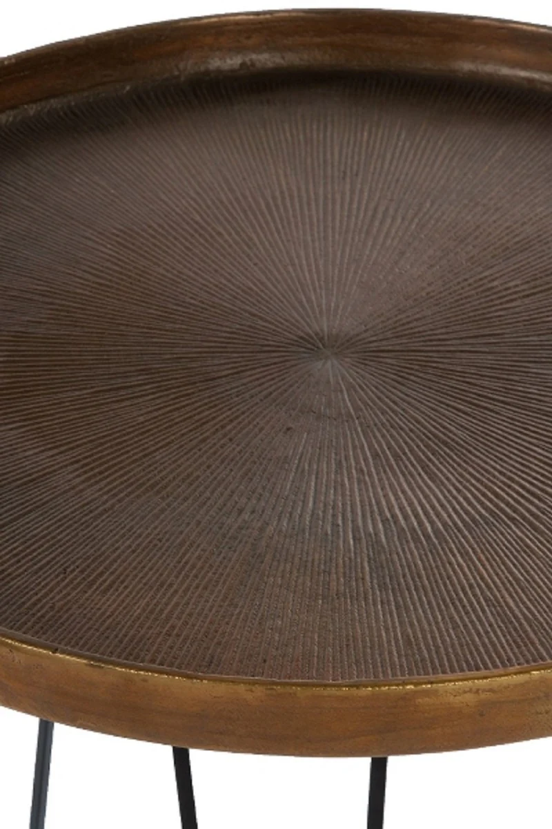 Luxury living room side table set bronze / silver / gray Ø 50 x H. 60 cm - Round metal side tables