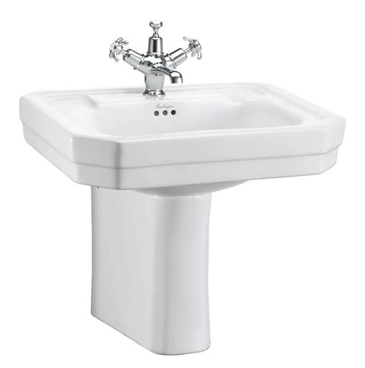 Porcelain washbasin with half base 56 x 47 x H. 50 cm - Hotel furniture