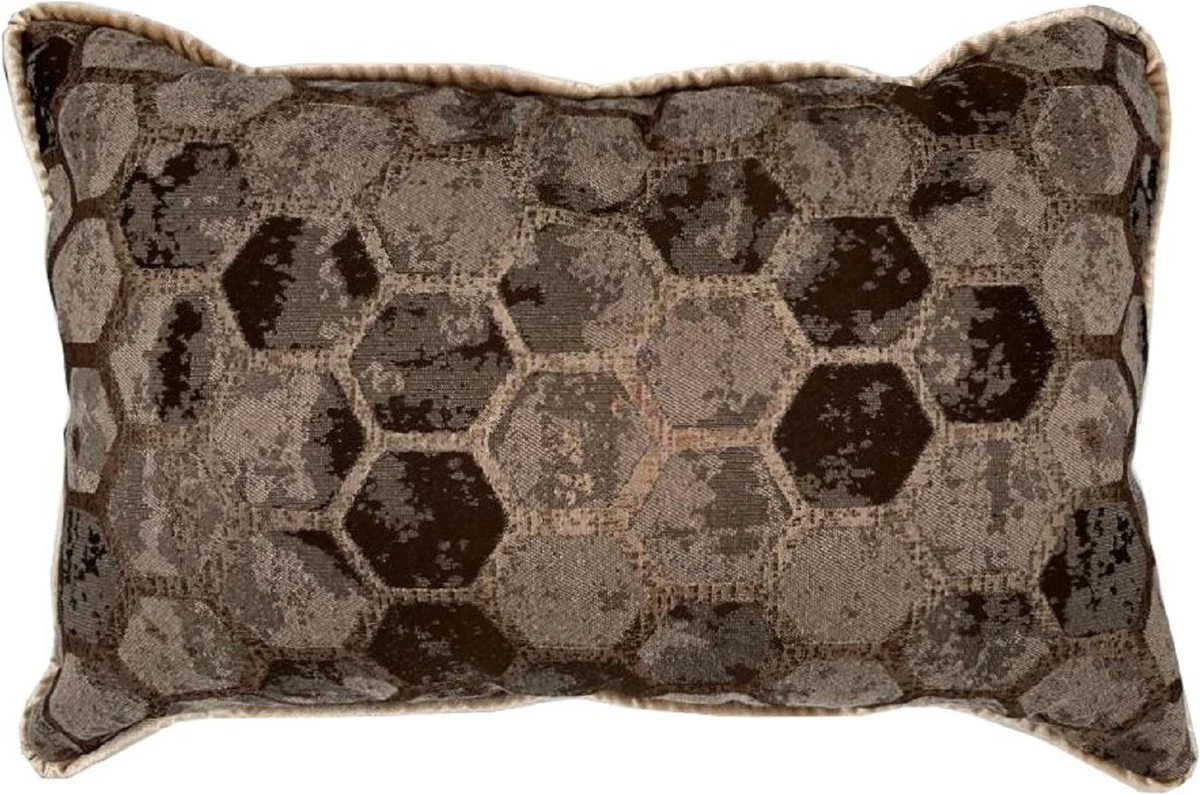 Luxury cushion brown 55 x 35 cm - decorative cushion - rectangular decorative cushion - living room decoration - luxury decorative accessories - luxury decoration