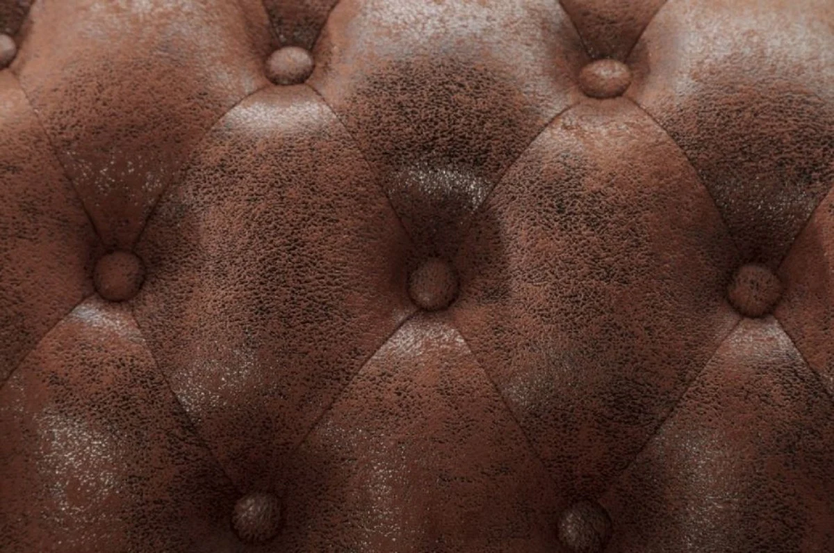 Chesterfield Corner Sofa Left Antique Brown - Microfiber Living Room Sofa - Chesterfield Living Room Furniture