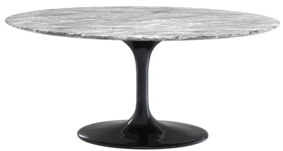 Luxury dining table gray / black 170 x 110 x H. 75 cm - dining room table with artificial marble table top
