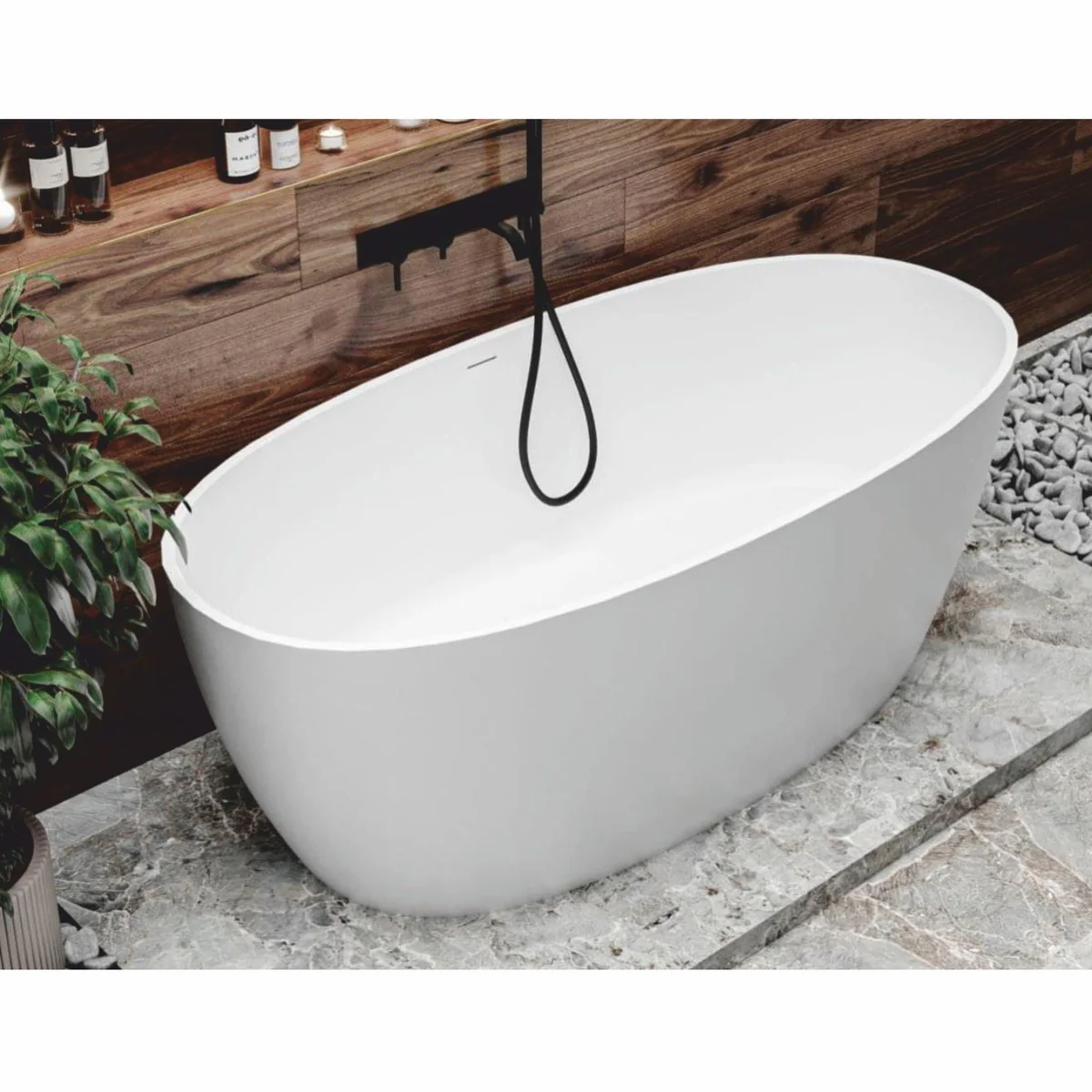Freestanding luxury bathtub high gloss white 169.4 cm - bathroom furniture
