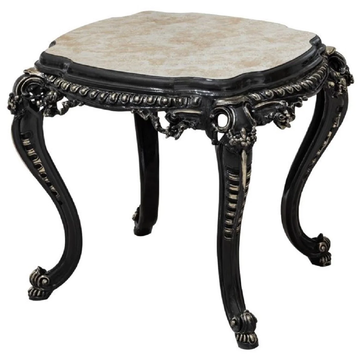 Luxury baroque side table white / beige / black / gold - handmade solid wood table in baroque style - luxury living room furniture in baroque style - baroque furniture - noble & magnificent
