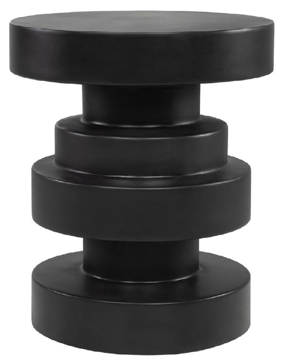 Luxury side table / stool black Ø 38 x H. 45 cm - Round glass fiber reinforced table / stool - Living room furniture - Luxury furniture - Luxury interior