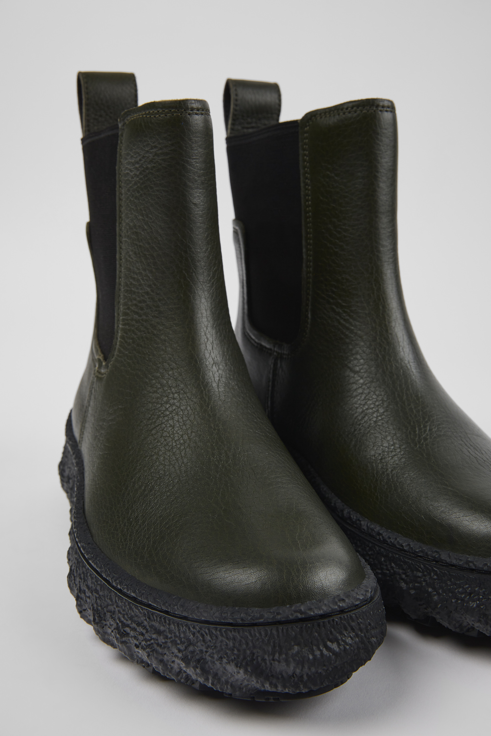 Ground MICHELIN - Grüne Leder Stiefeletten für Damen