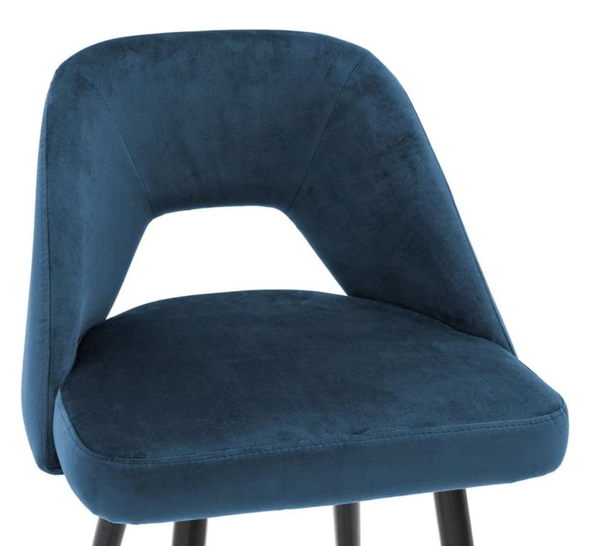 Luxury bar chair blue / black 50 x 50 x H. 90 cm - luxury bar stool with backrest