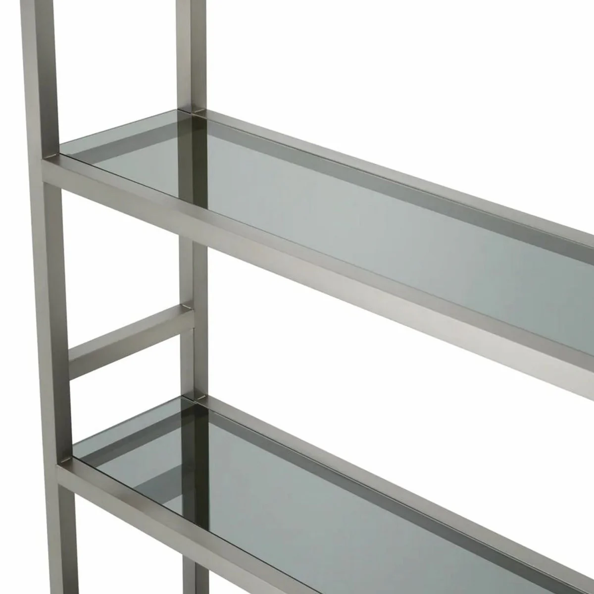 Luxury shelf cabinet with glass shelves silver / black / gray H. 240.5 cm - luxury furniture