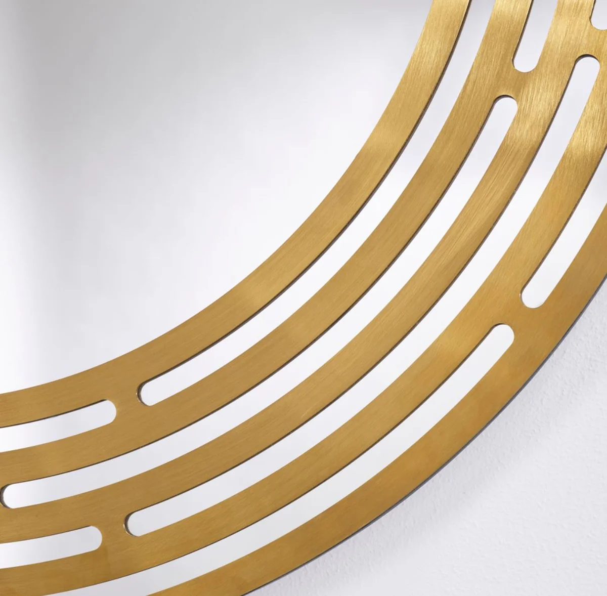 Luxury mirror brass colored Ø 100 cm - Round wall mirror with metal frame - Luxury collection