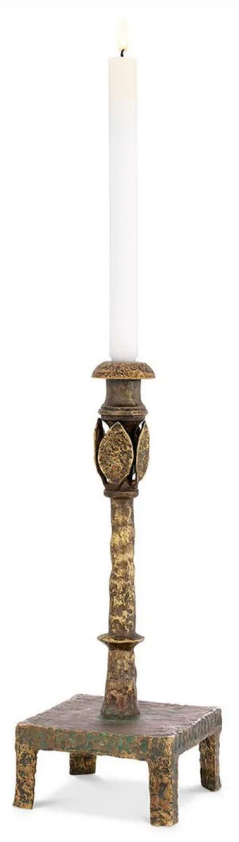 Luxus Kerzenhalter Vintage Messing 15 x 15 x H. 41 cm - Metall Kerzenständer - Hotel & Restaurant Deko Accessoires - Luxus Qualität