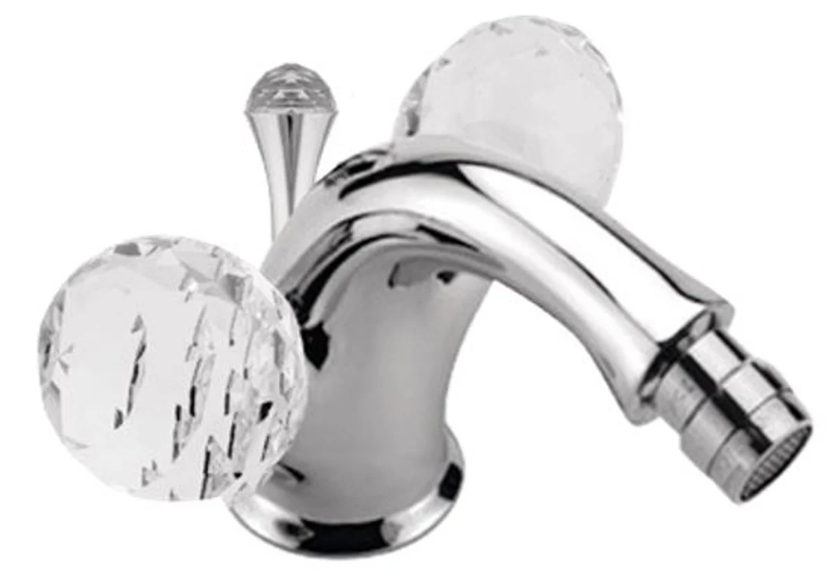 Luxury bathtub mixer with Swarovski crystal glass silver 12 x H. 10.5 cm - Luxury bathroom accessories Made in Italy
