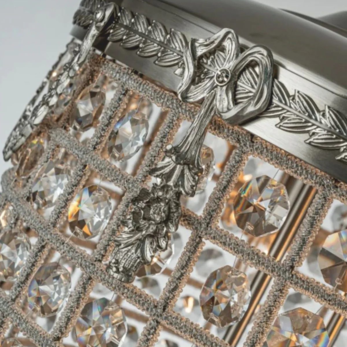 Baroque crystal chandelier silver Ø 38 x H. 65 cm - Baroque lights