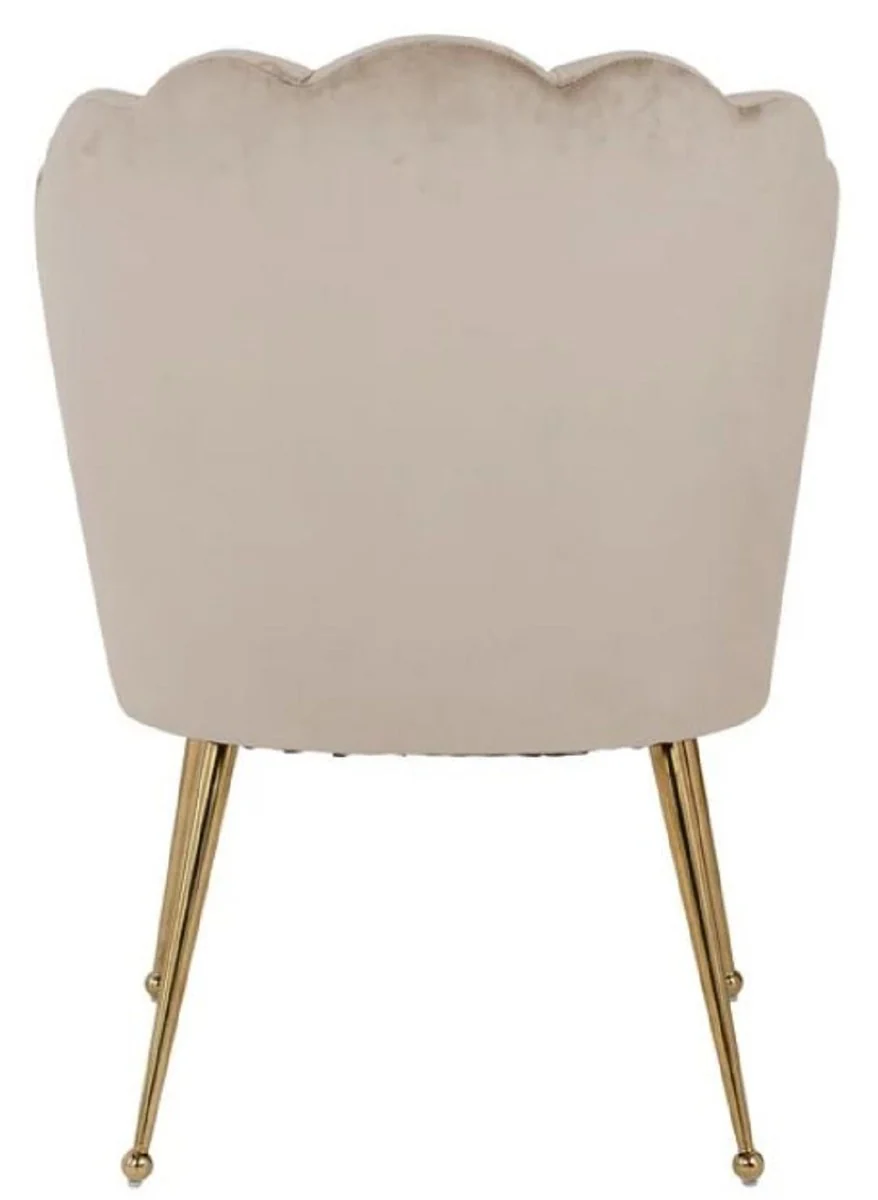Luxury velvet dining room chair khaki / gold 66 x 64 x H. 86 cm - kitchen chair with velvet fabric - dining room furniture - kitchen furniture - luxury furniture