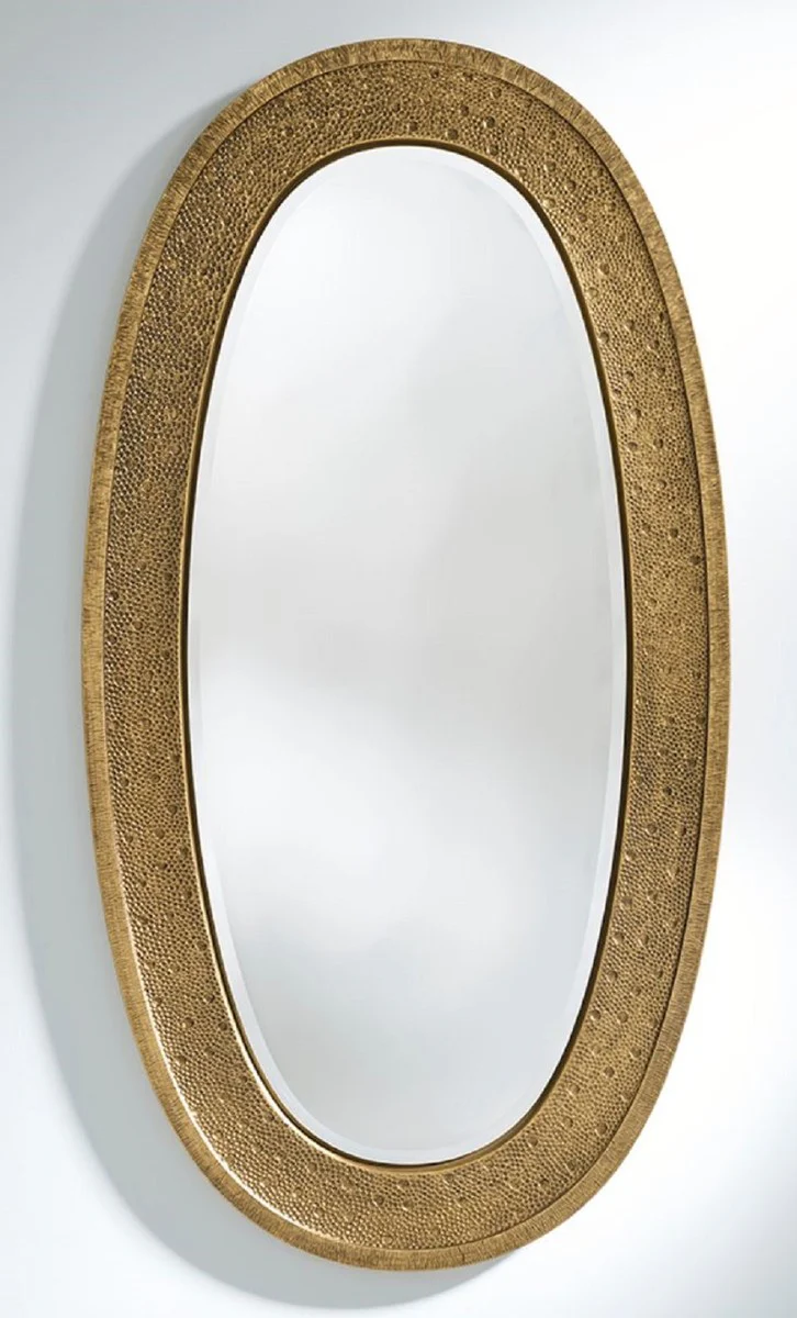 Luxury mirror gold 89 x 5 x H. 170 cm - Elegant oval wall mirror - Cloakroom mirror - Living room mirror - Luxury decorative accessories