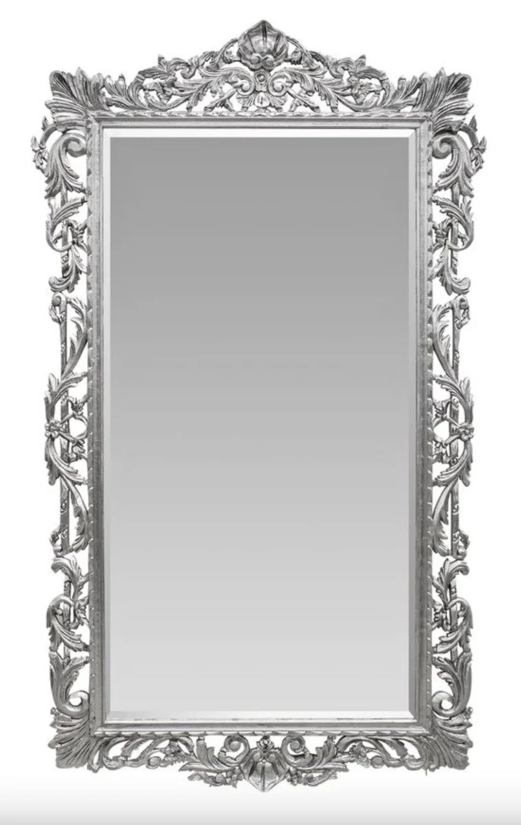 Baroque wall mirror silver 115 x H. 202 cm - Baroque style mirror antique style furniture
