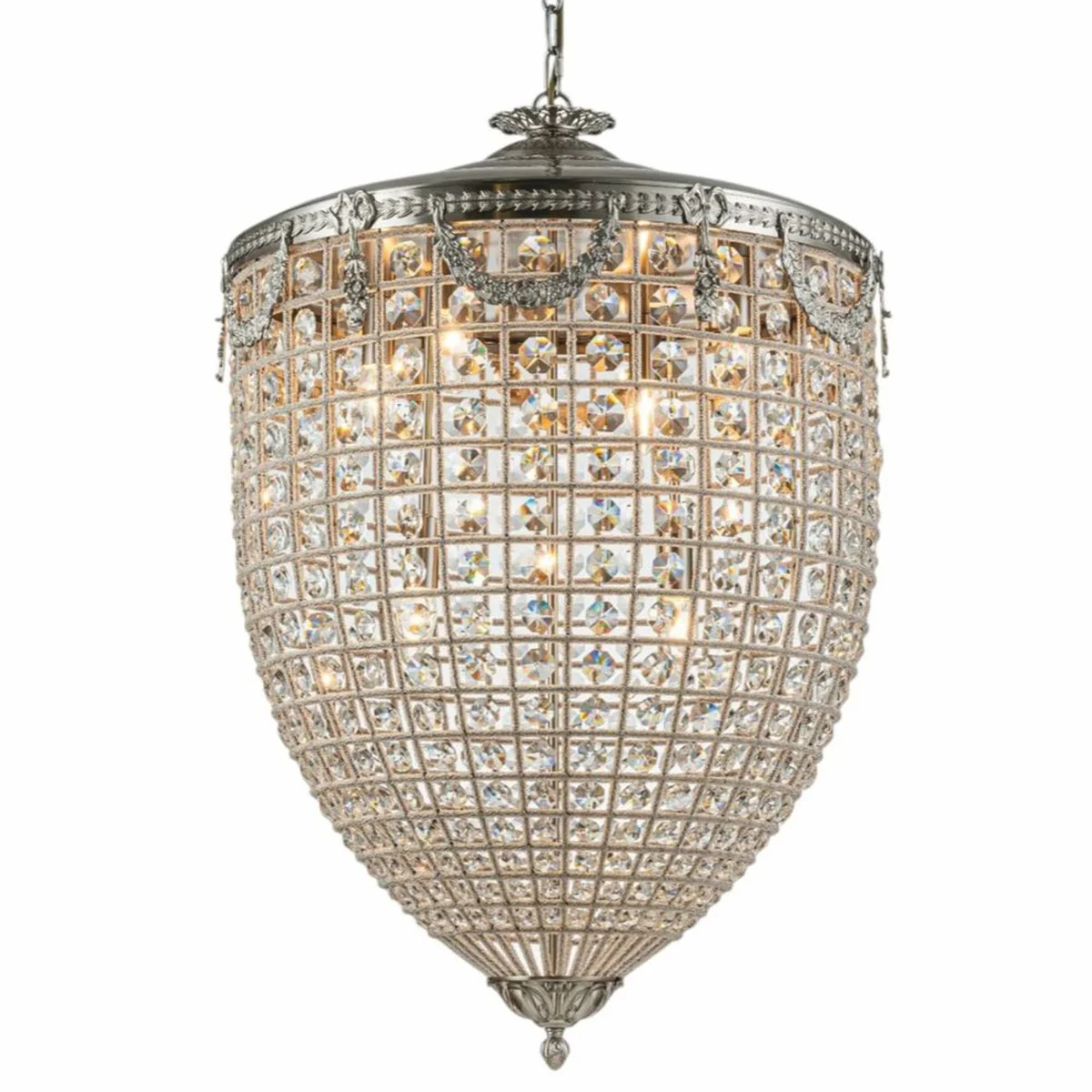 Baroque crystal chandelier silver Ø 60 x H. 85 cm - Baroque lights