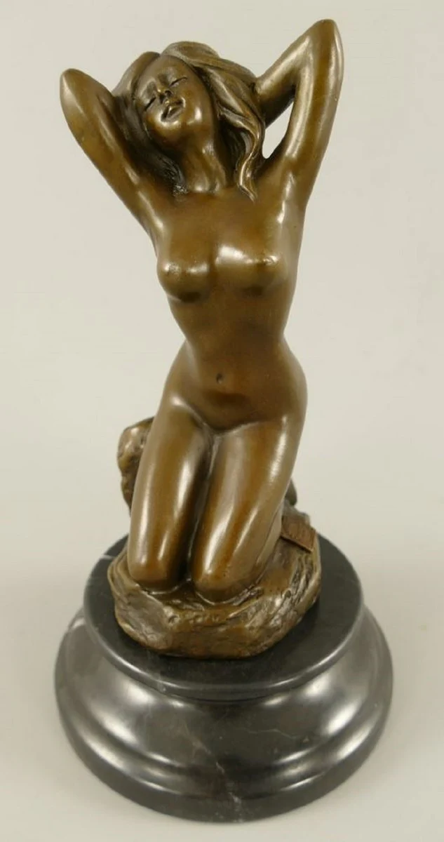 Jugendstil Bronze Deko Figur Frau Bronze / Schwarz H. 21 cm