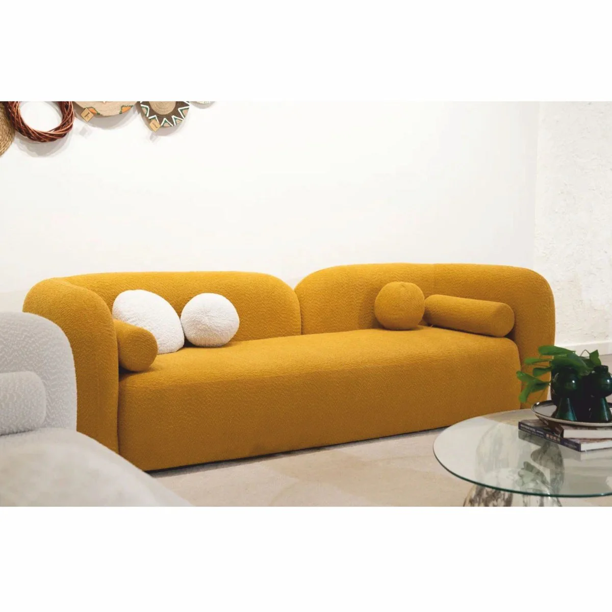 Luxury living room & hotel sofa ocher 240 cm - luxury furniture