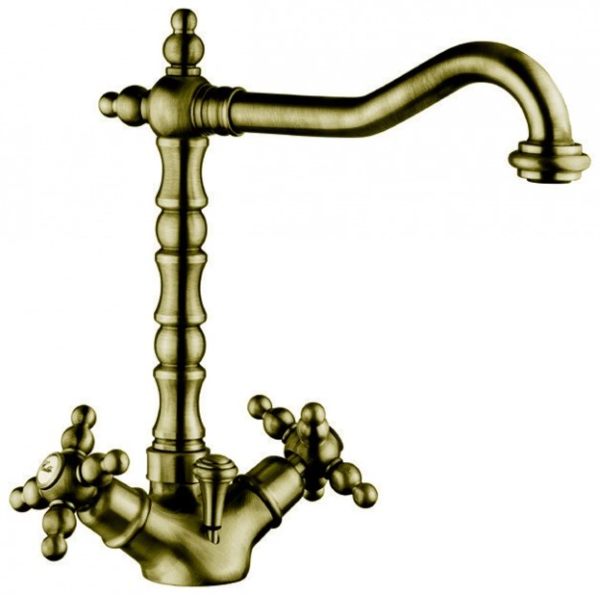 Luxury bathroom accessories - Art Nouveau retro washbasin tap washbasin old gold / bronze teak series Milano - Made in Italy