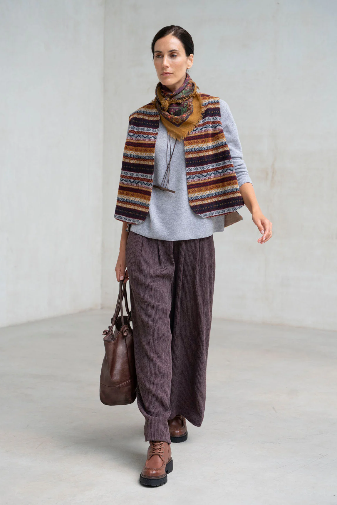 Rivera-Spanien Jersey Kaschmir Seda Sedian Gris