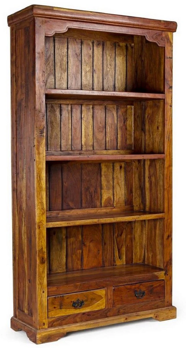 Country house style bookcase brown / natural colors 100 x 35 x H. 185 cm - solid wood cabinet - shelf cabinet - living room cabinet - office cabinet - country house style furniture