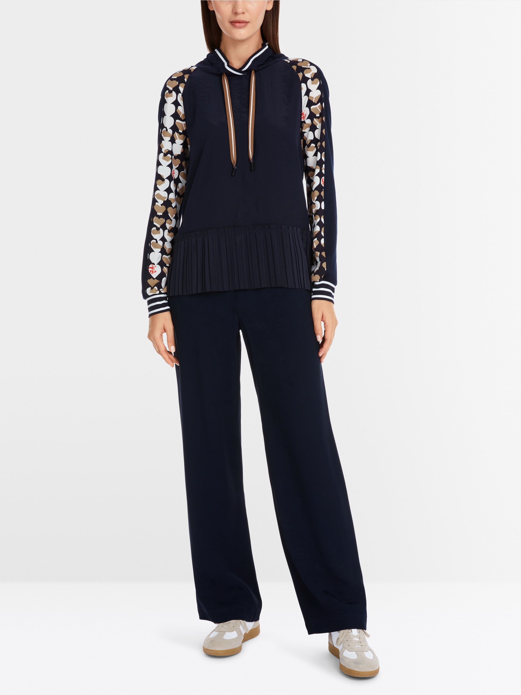 Marc-Cain Lockere Bluse mit plissiertem Schößchen