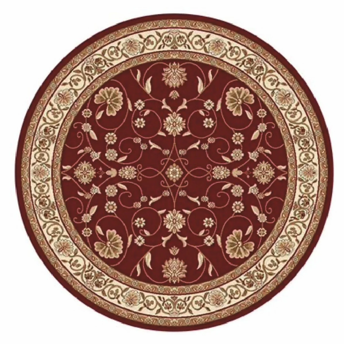 Luxury Baroque Living Room Rug Bordeaux Red / Cream / Brown - Various Sizes