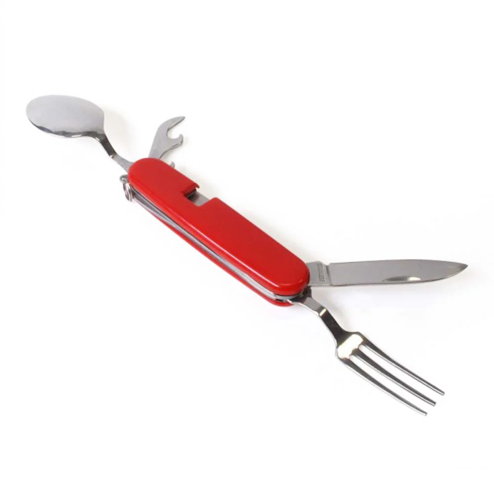 Set cubiertos NAVAJA PICNIC con abridor - rojo