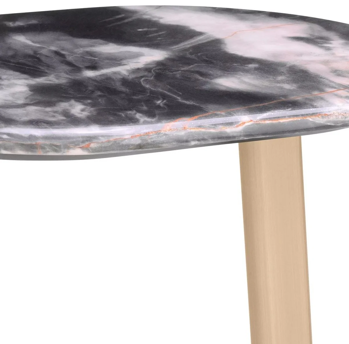 Luxury side table black / brass 49 x 34 x H. 50 cm - stainless steel table with marble top - living room furniture - luxury furniture - living room furnishings - luxury quality