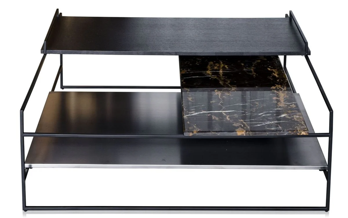 Luxury coffee table black 100 x 100 x H. 39.5 cm - designer living room table