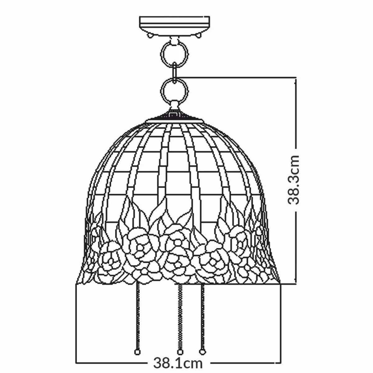 Luxury Tiffany pendant light rose colored / bronze Ø 38.1 x H. 38.3 cm
