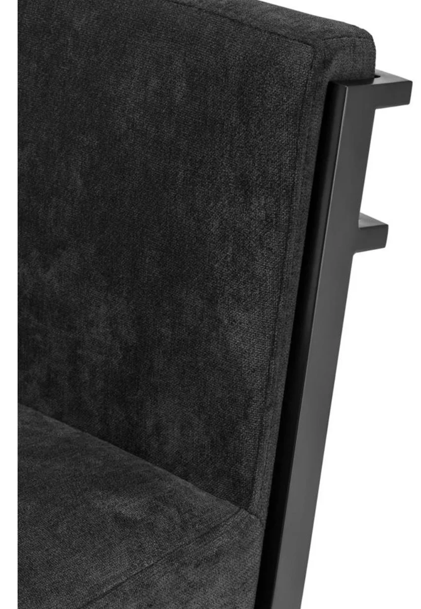 Luxury bar chair black / bronze 43 x 54 x H. 91 cm - designer stainless steel bar stool with velvet fabric - bar furniture