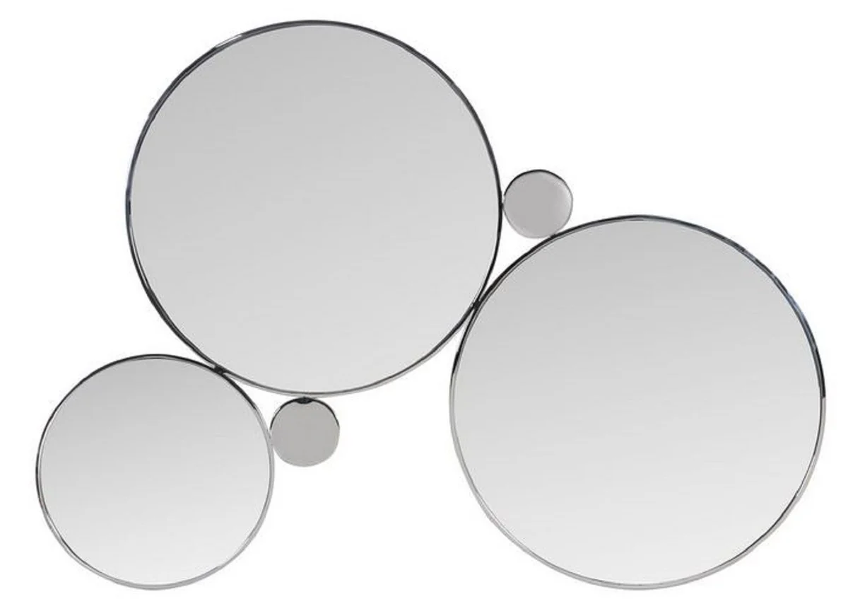 Designer Wandspiegel Silber 167 x H. 121 cm - Edelstahl Spiegel - Luxus Wohnzimmer Spiegel