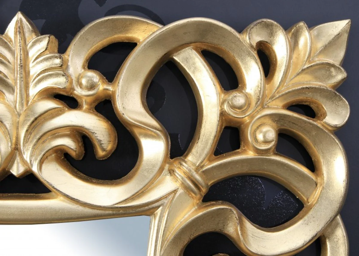 Magnificent Baroque wall mirror 76 x 76 cm Gold - Golden mirror square Baroque wall mirror Gold Antique, height 76 cm, width 76 cm, noble & magnificent