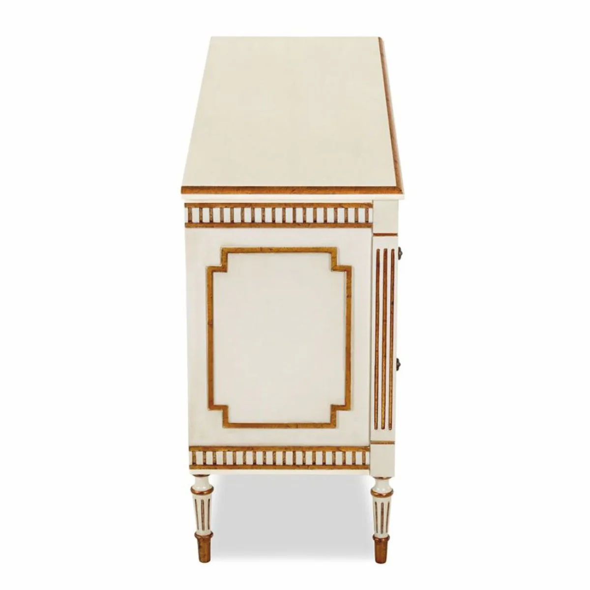 Luxury Baroque Bedroom Chest of 4 Drawers Cream / Antique Gold