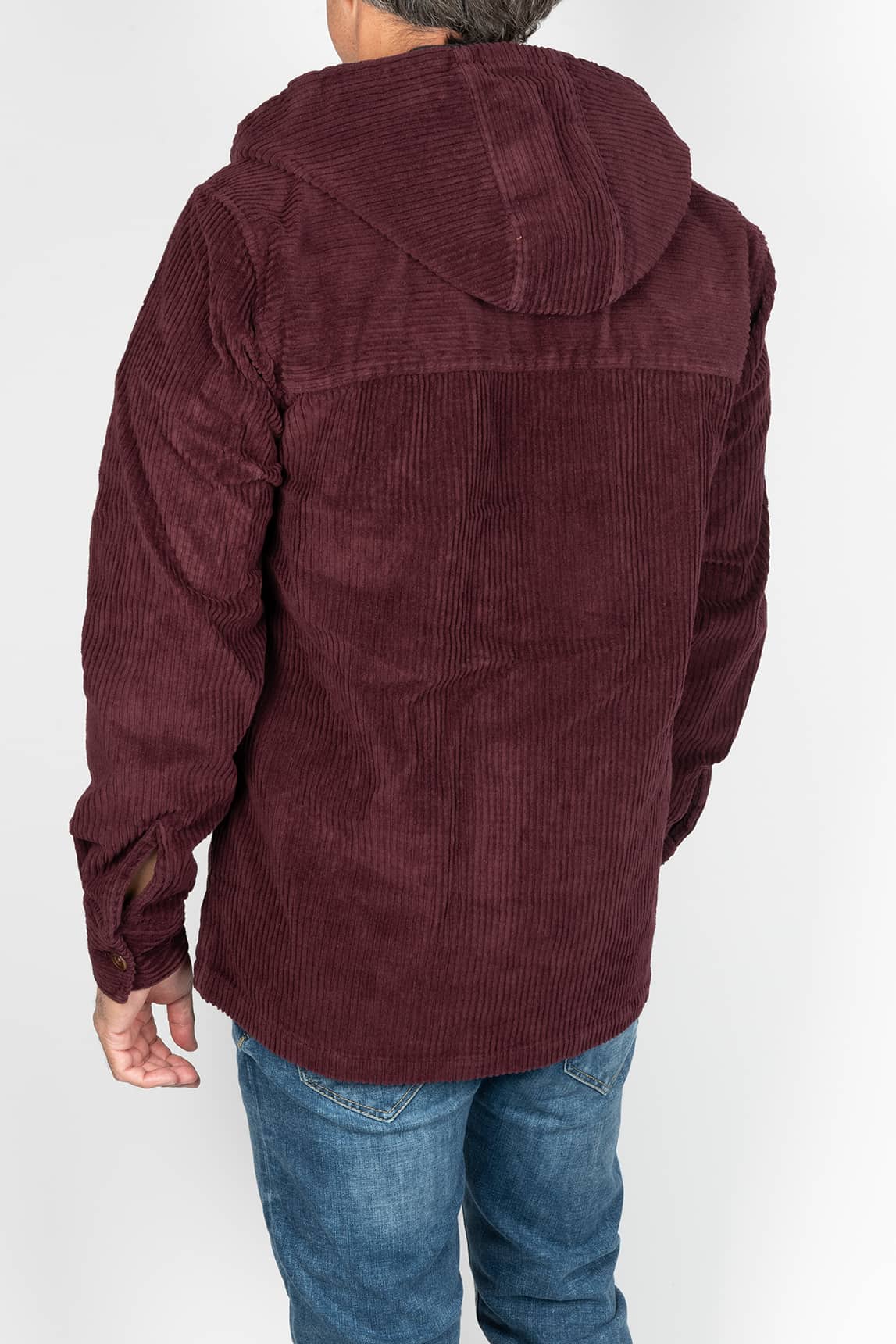 Burgunderrotes Cord-Überhemd „Koike“ von Rivera-Spain