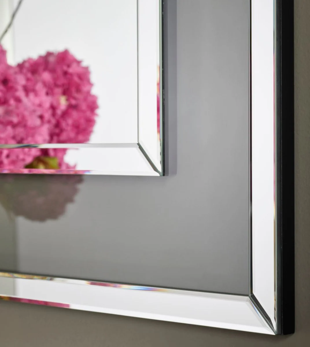 Designer wall mirror 90 x H. 90 cm - living room mirror - cloakroom mirror - luxury furniture