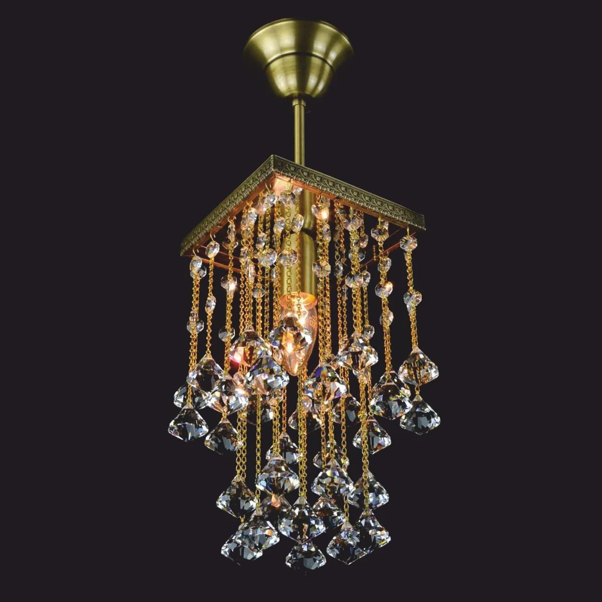 Luxury baroque crystal pendant light gold H. 30 cm - Baroque Interior