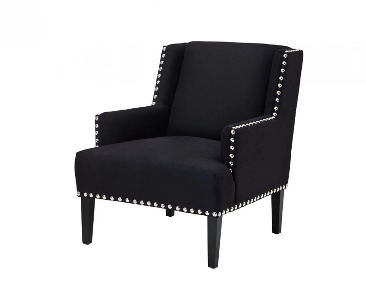 Designer Art Deco Club Sessel Schwarz - Luxus Club Sessel