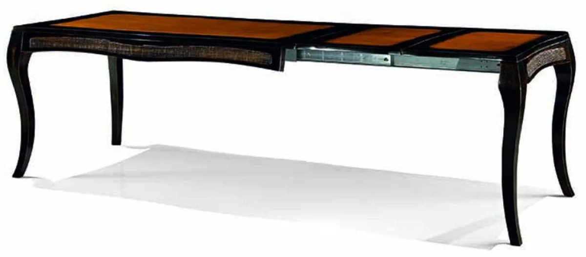 Luxury Baroque Dining Table Black / Brown 164-264 cm - Baroque Furniture - Made in Italy