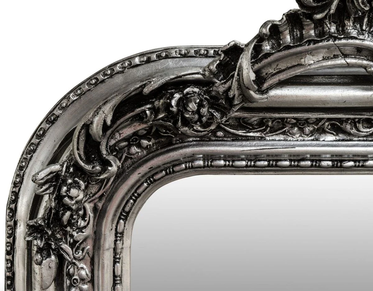 Baroque mirror silver antique style 90 x H. 160 cm - wall mirror furniture