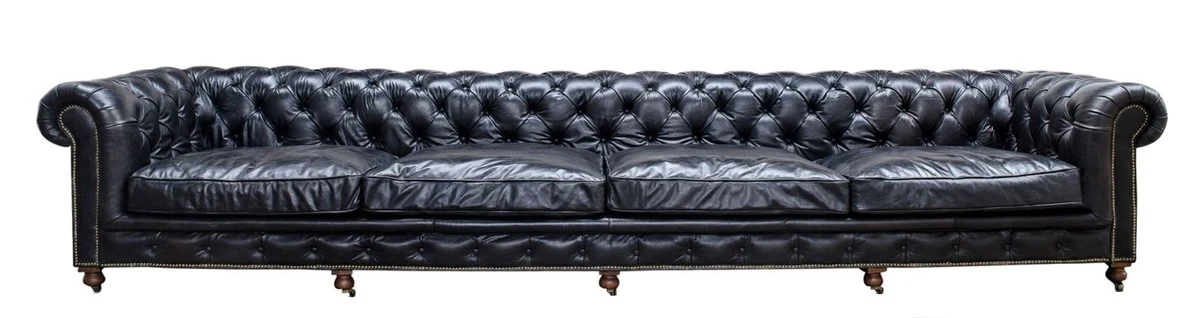 Luxury 6 seater sofa black 410 x 120 x H. 77 cm - Chesterfield furniture