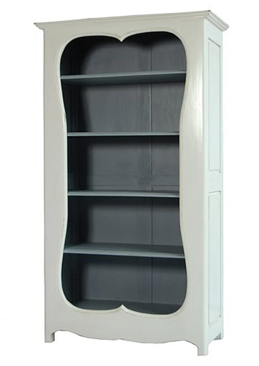 Baroque bookcase white / gray W 110 x H 185 cm bookcase shelf cabinet