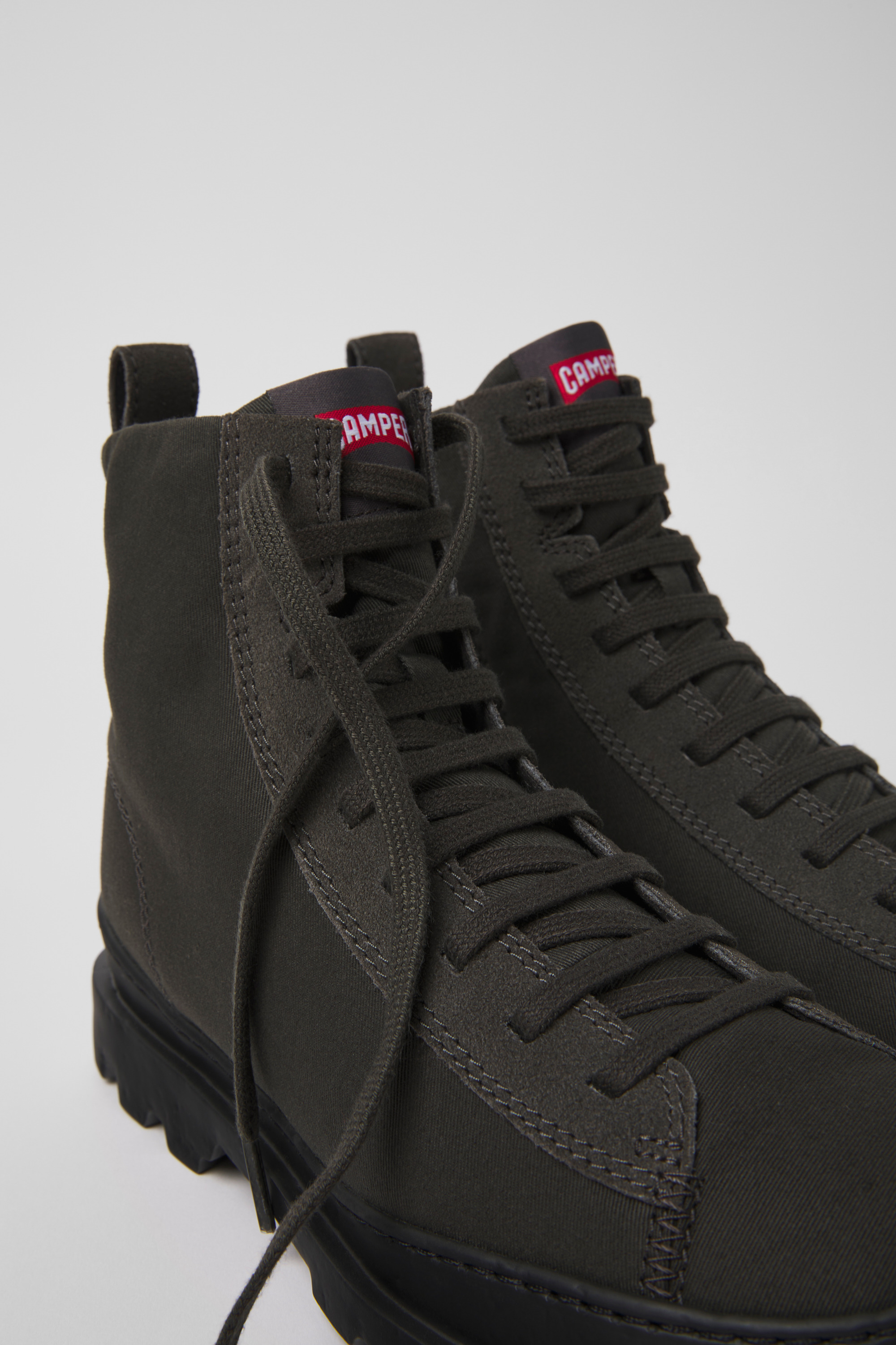 Brutus - Graues Textil und Nubuck Stiefeletten für Damen