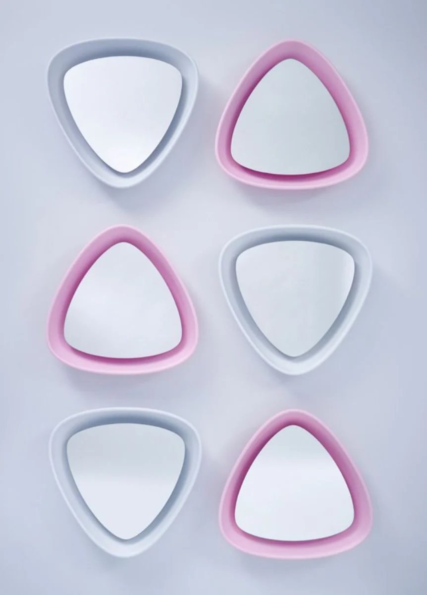 Luxury designer mirror pink 64 x H. 63 cm - designer wall mirror with light