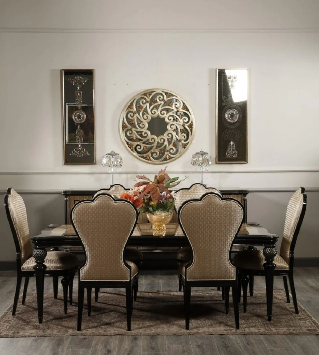 Luxury Baroque Dining Room Chair Gold / Black H. 120 cm - Baroque Dining Room Furniture